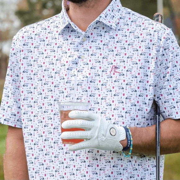 Rhoback The Bev Cart Performance Polo White Short Sleeve Shirt Mens Size XXL - Picture 1 of 9